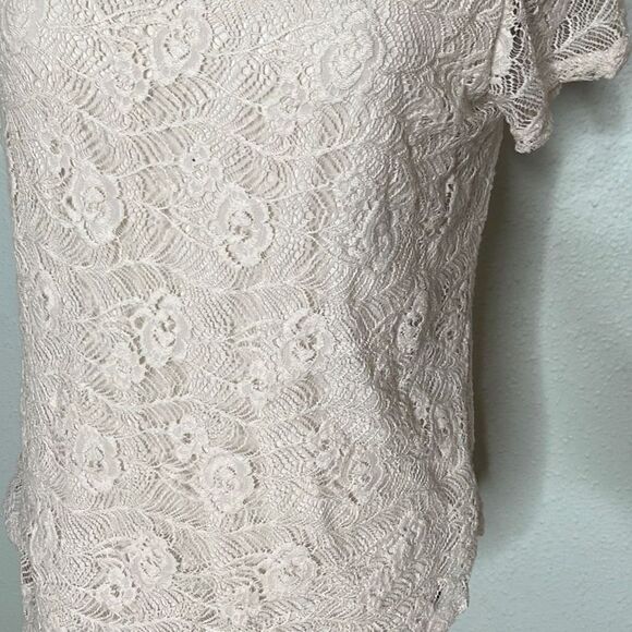 Leo & Nicole Women's Blouse Short Sleeve Lace Top White Size Extra Large - Picture 3 of 10